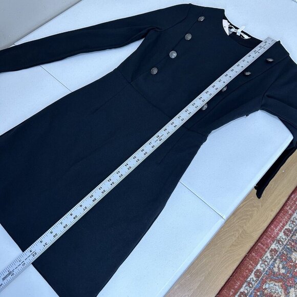 Avec Les Filles Womens Dress Extra Small Black Joyce Azria Nautical Button Ponte - Picture 8 of 16